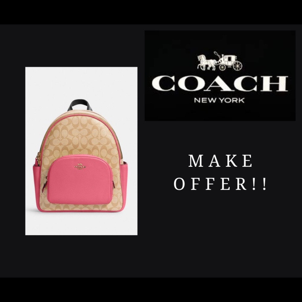 (NWT) Authentic Coach Pink Confetti Backpack